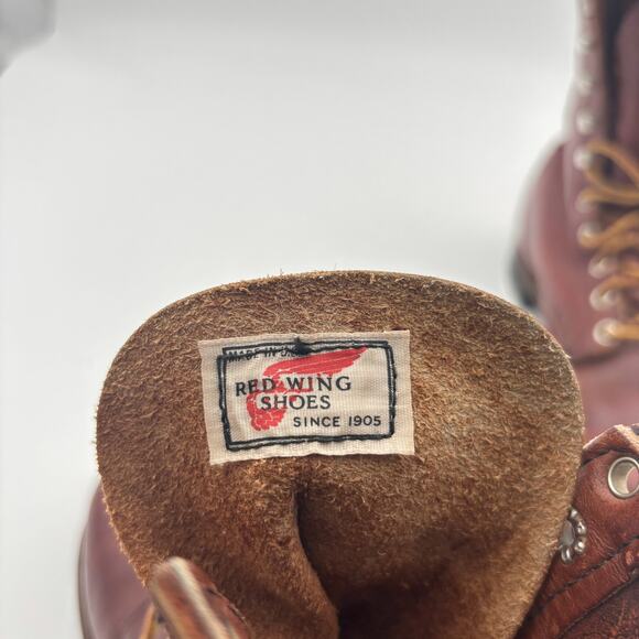 Vintage 70s Red Wing Amber Iron Ranger Steel Toe Combat Boots Men's 8.5 - Picture 8 of 11